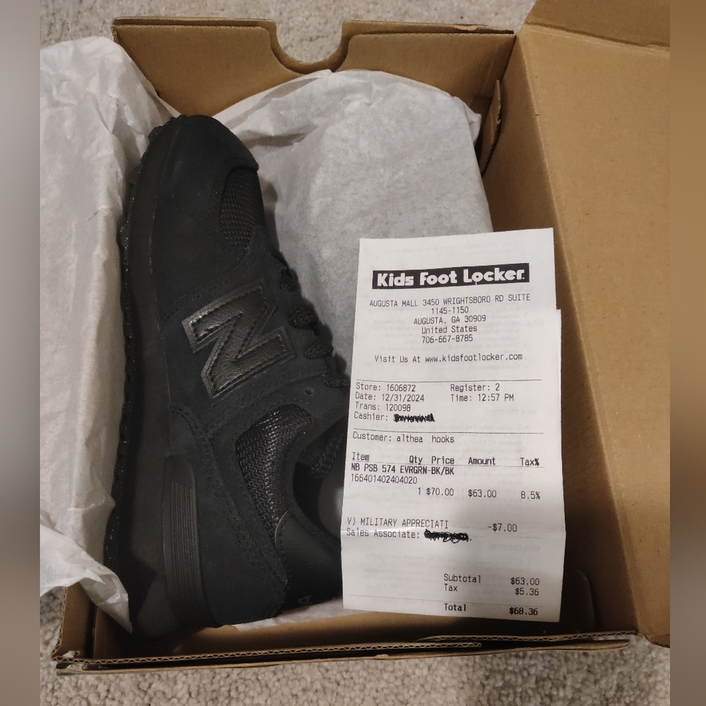 New Balance Kid's Black Sneakers